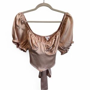 Mittoshop Satin Corset Style Crop Top